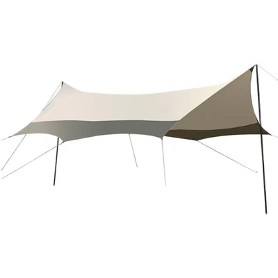 Ντυμένο ασήμι υφάσματος ήλιων Awning ήλιων στρατοπέδευσης σκιάς υπαίθριο με το σχοινί αέρα